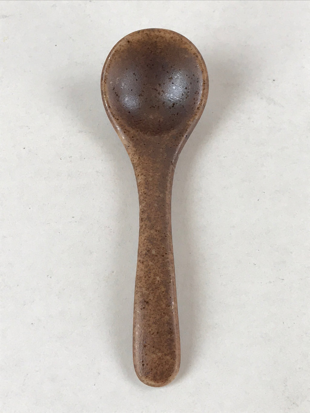 Japanese Ceramic Cup W/ Handle Lid Spoon Vtg Dark Brown Condiment Box PY540