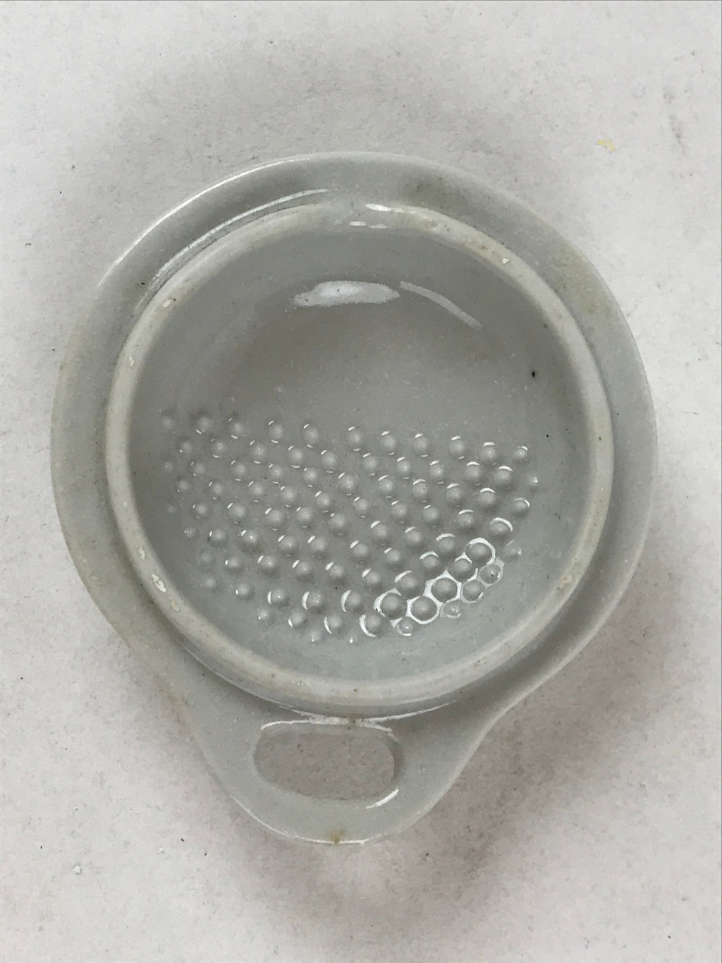 Japanese Ceramic Cup W/ Handle Lid Spoon Vtg White Brown Condiment Box PY536