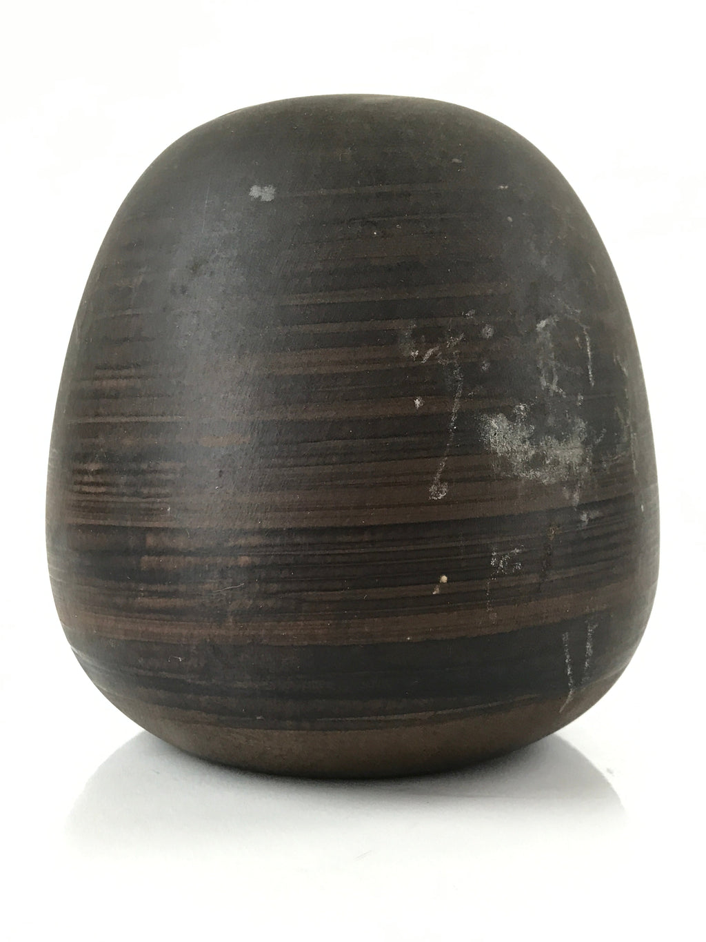 Japanese Ceramic Daruma Piggy Bank Vtg Chokin Bako Lucky Charm Brown BD975