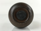 Japanese Ceramic Daruma Piggy Bank Vtg Chokin Bako Lucky Charm Brown BD975