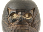 Japanese Ceramic Daruma Piggy Bank Vtg Chokin Bako Lucky Charm Brown BD975