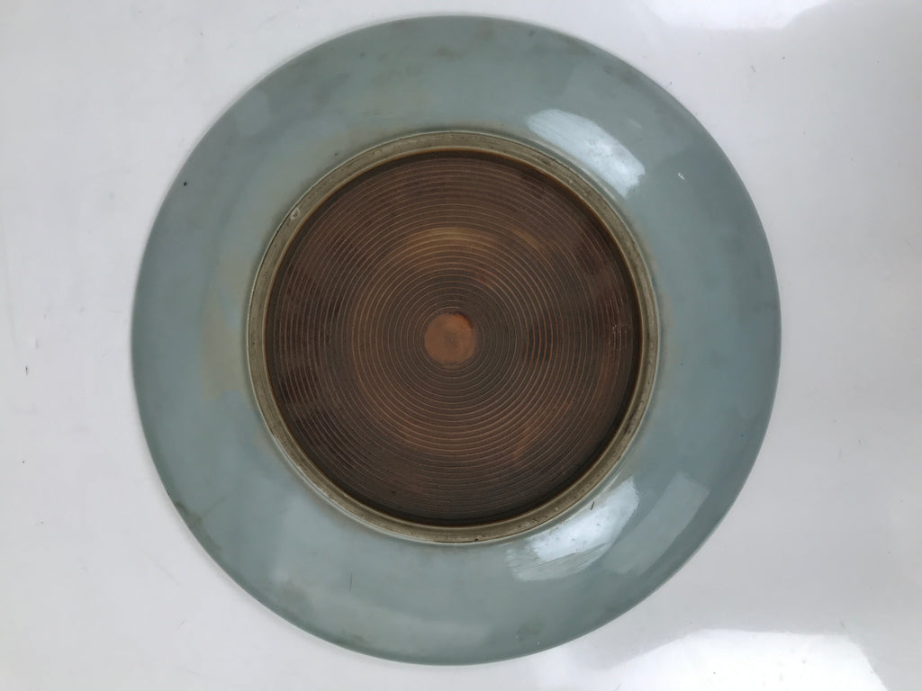 Japanese Ceramic Decorative Plate Sara Vtg Round Blue Pine Sakura Tree Y335