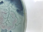 Japanese Ceramic Decorative Plate Sara Vtg Round Blue Pine Sakura Tree Y335