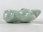 Japanese Ceramic Dog Doll Green Set Folding Screen Zodiac Decoration PX715