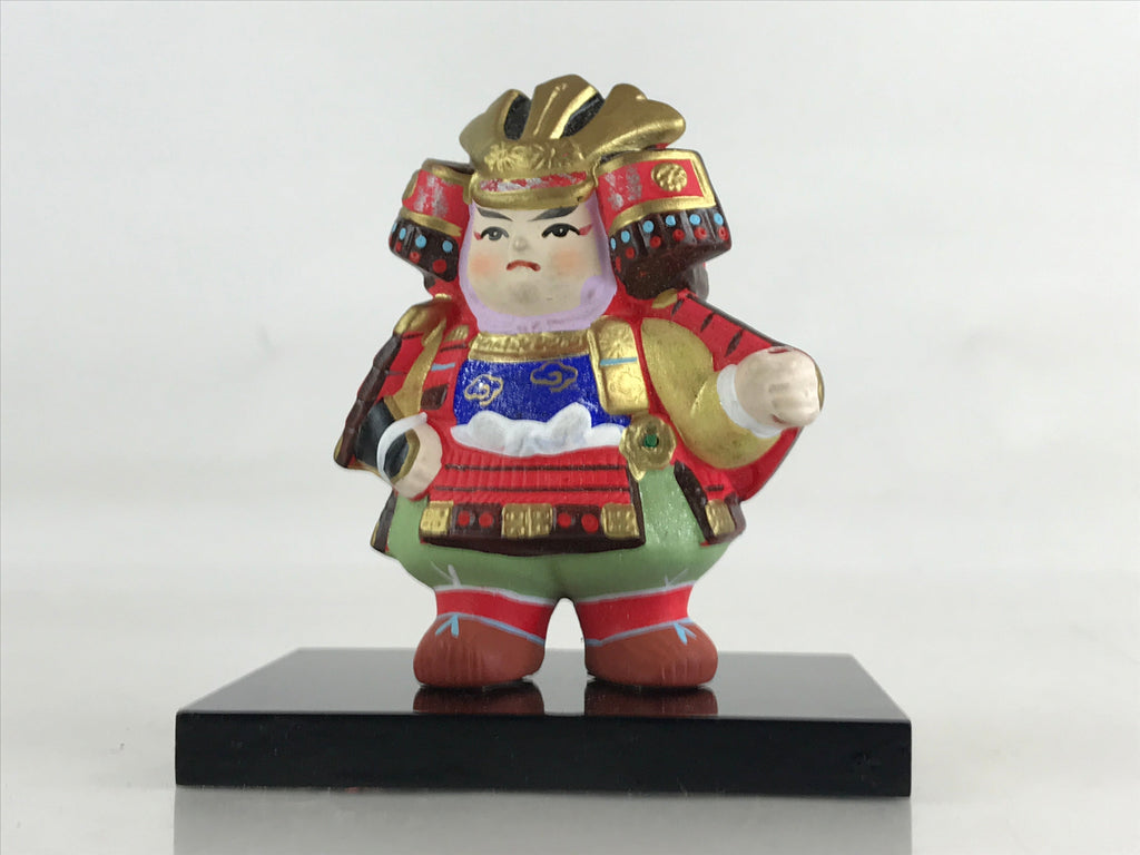 Japanese Ceramic Doll Samurai Gogatsu Ningyo Vtg Armor Boy's Day Festival BD886