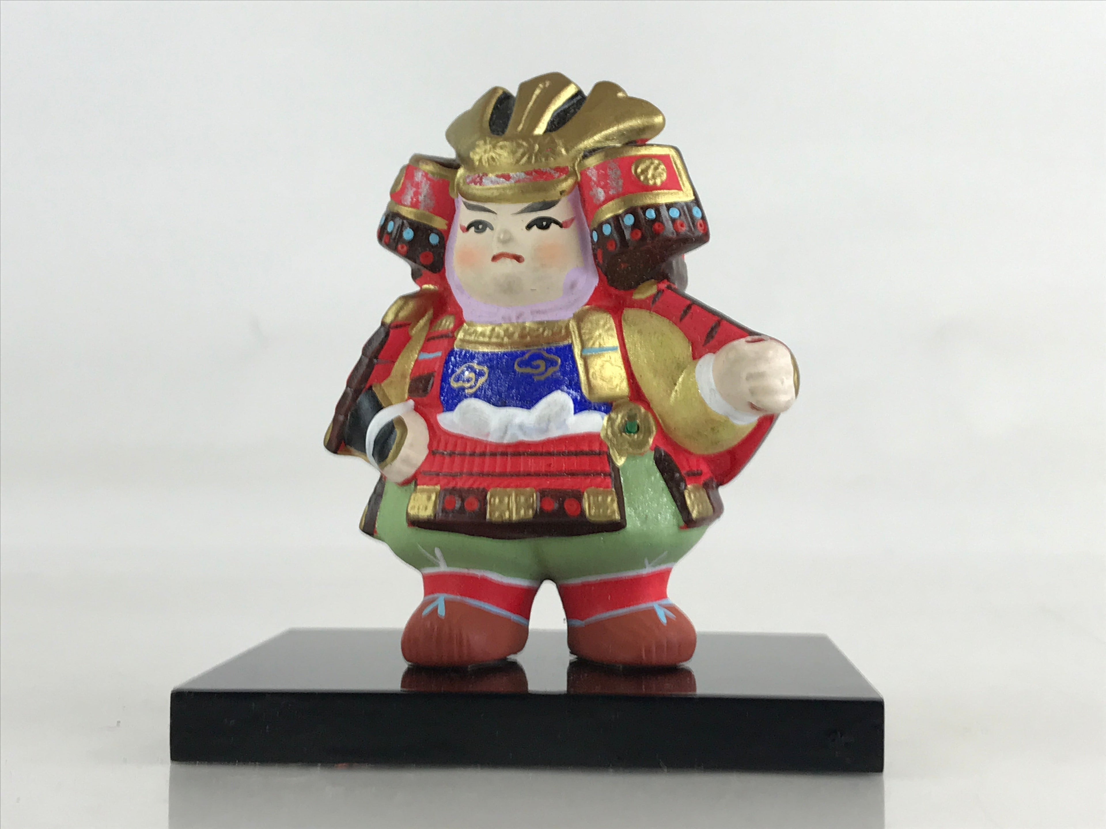 Japanese Ceramic Doll Samurai Gogatsu Ningyo Vtg Armor Boy's Day Festival BD886