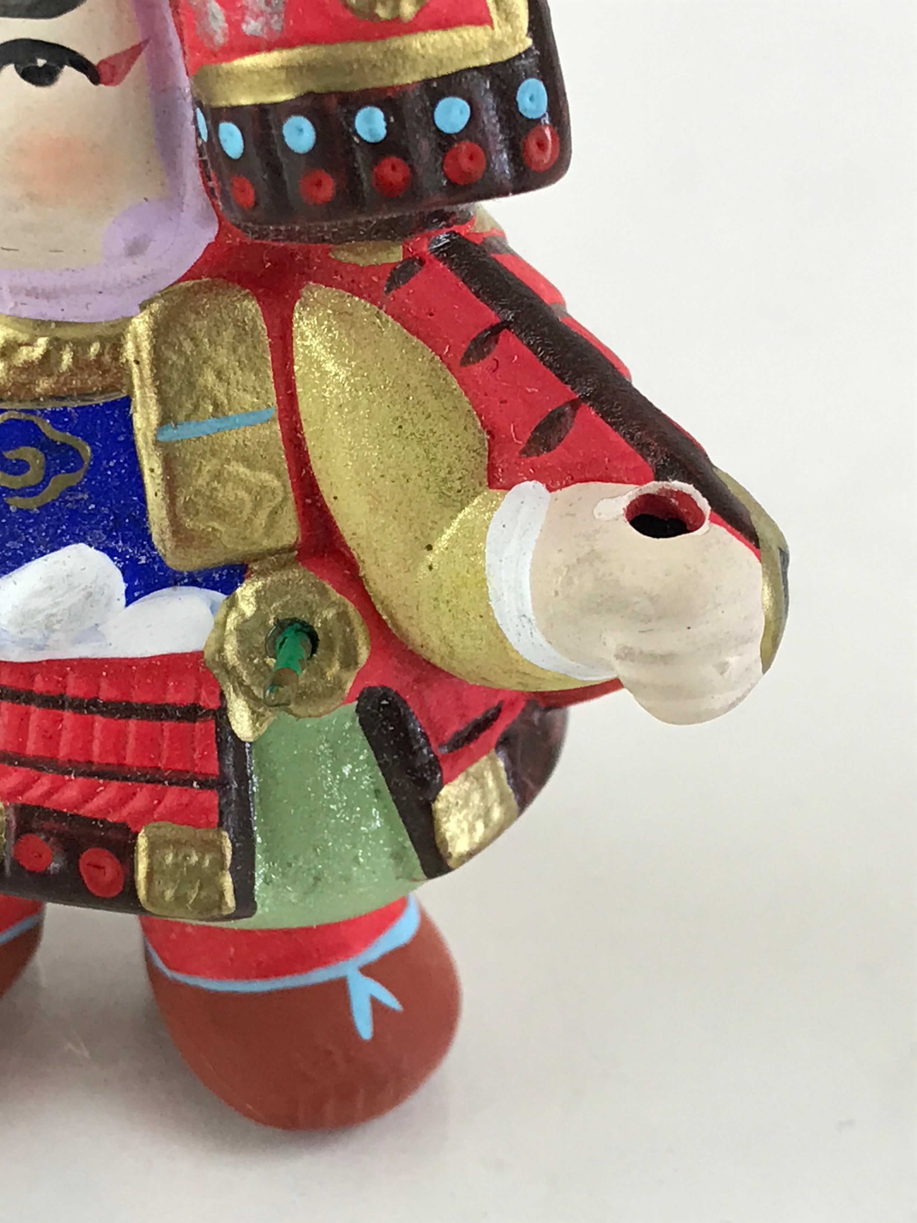 Japanese Ceramic Doll Samurai Gogatsu Ningyo Vtg Armor Boy's Day Festival BD886