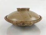 Japanese Ceramic Donabe Nabe Pot Vtg Large Hotpot Pottery Yakimono Brown PY750