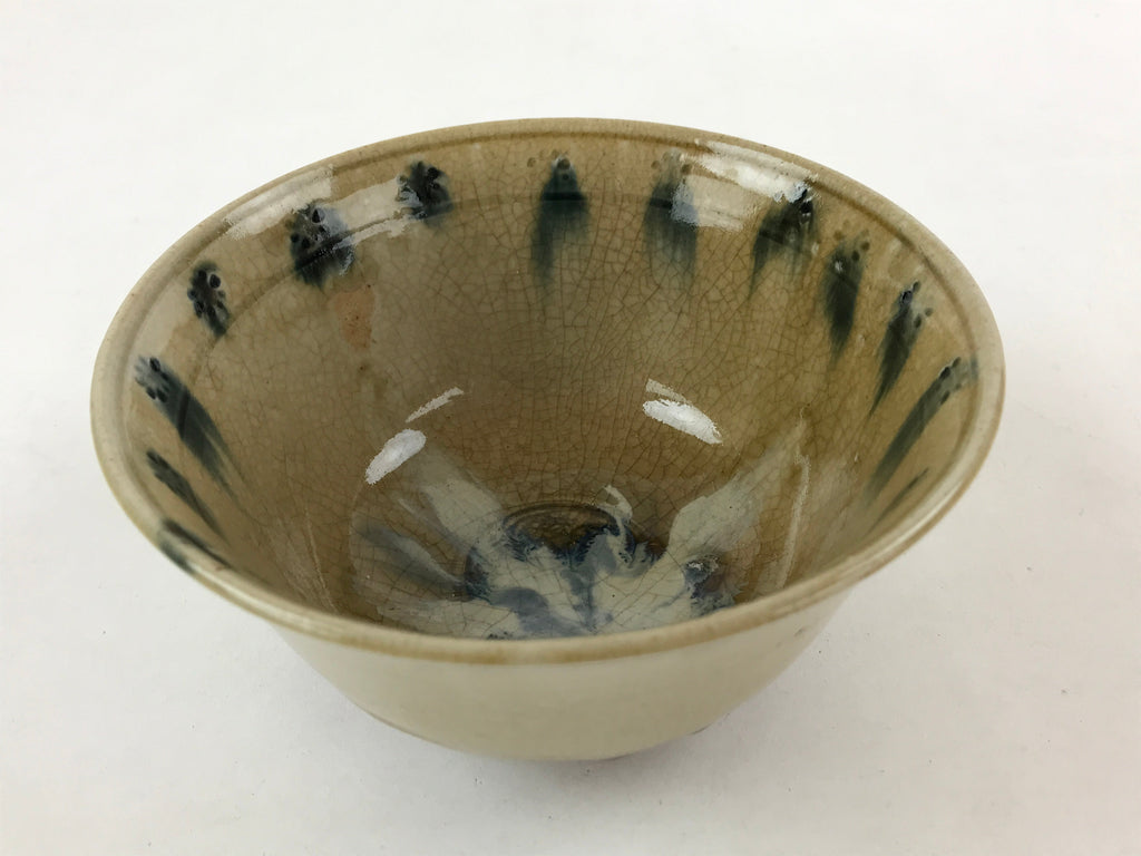 Japanese Ceramic Donburi Bowl Vtg Large Soba Udon Noodle Soup Blue Brown PY548