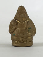 Japanese Ceramic Ebisu Figurine 7 Lucky Gods Statue Wealth Prosperity Gold BD929