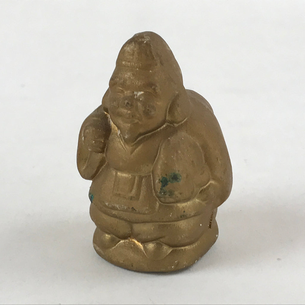 Japanese Ceramic Ebisu Figurine 7 Lucky Gods Statue Wealth Prosperity Gold BD929