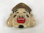 Japanese Ceramic Ebisu Mask Vtg Seven Lucky Gods Good Fortune Figurine OM36