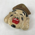 Japanese Ceramic Ebisu Mask Vtg Seven Lucky Gods Good Fortune Figurine OM36