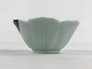 Japanese Ceramic Flower Bud Side Dish Bowl Vtg White Plate Yakimono PY485