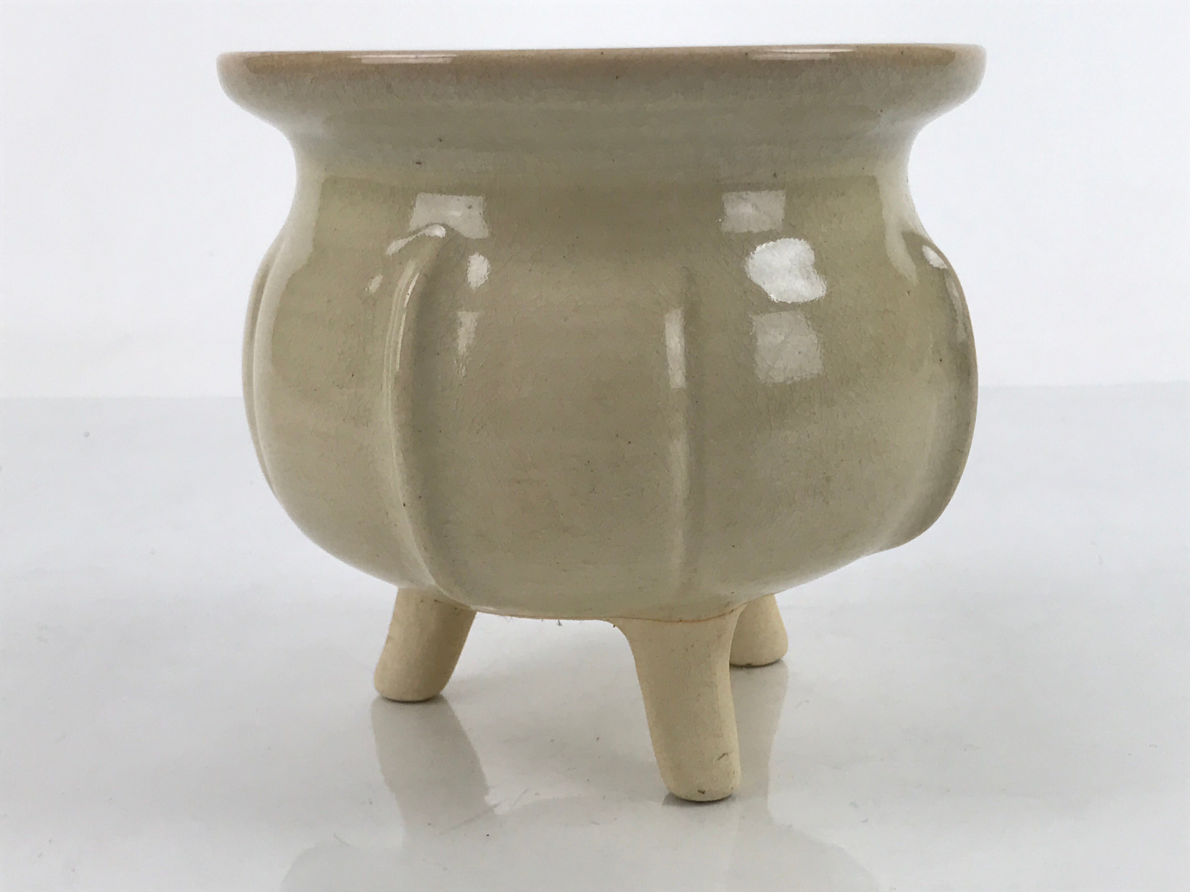 japanese ceramic flower pots Japanese Ceramic Flower Pot Vtg Pottery Vase Ikebana Arrangement Beige