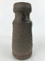 Japanese Ceramic Flower Vase Ash Glaze Vtg Kabin Brown Green Pottery FK106