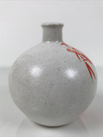 Japanese Ceramic Flower Vase Ikebana Kabin White Red Bamboo Anniversary FK221