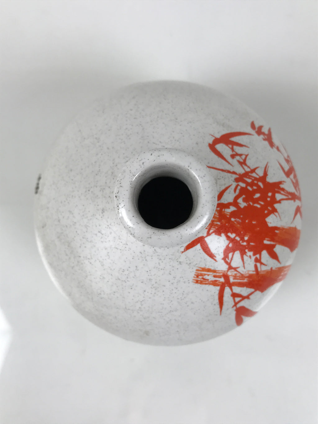 Japanese Ceramic Flower Vase Ikebana Kabin White Red Bamboo Anniversary FK221