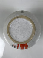 Japanese Ceramic Flower Vase Ikebana Kabin White Red Bamboo Anniversary FK221