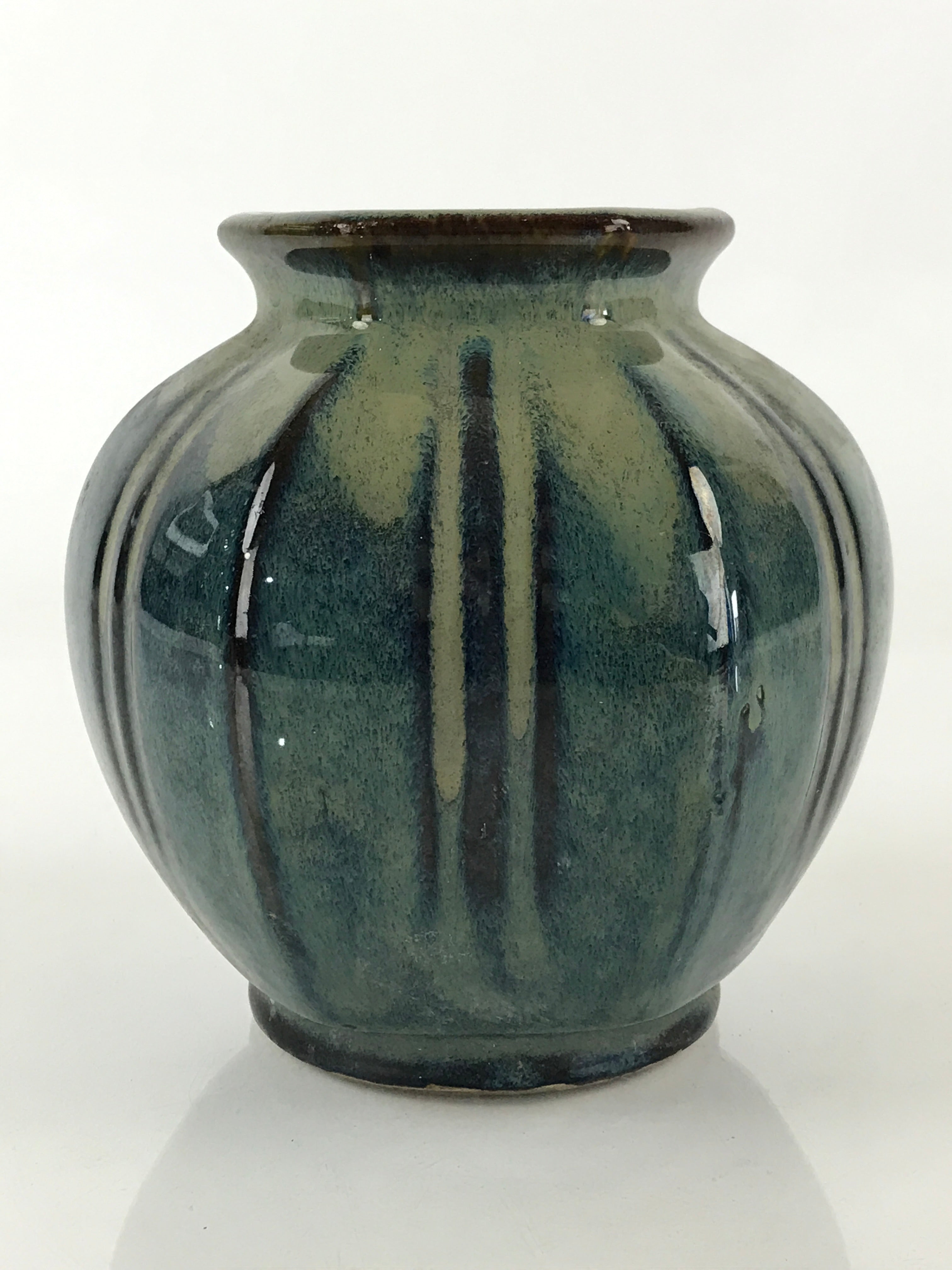 Japanese Ceramic Flower Vase Kabin Ikebana Flower Arrangement Blue Beige FK24