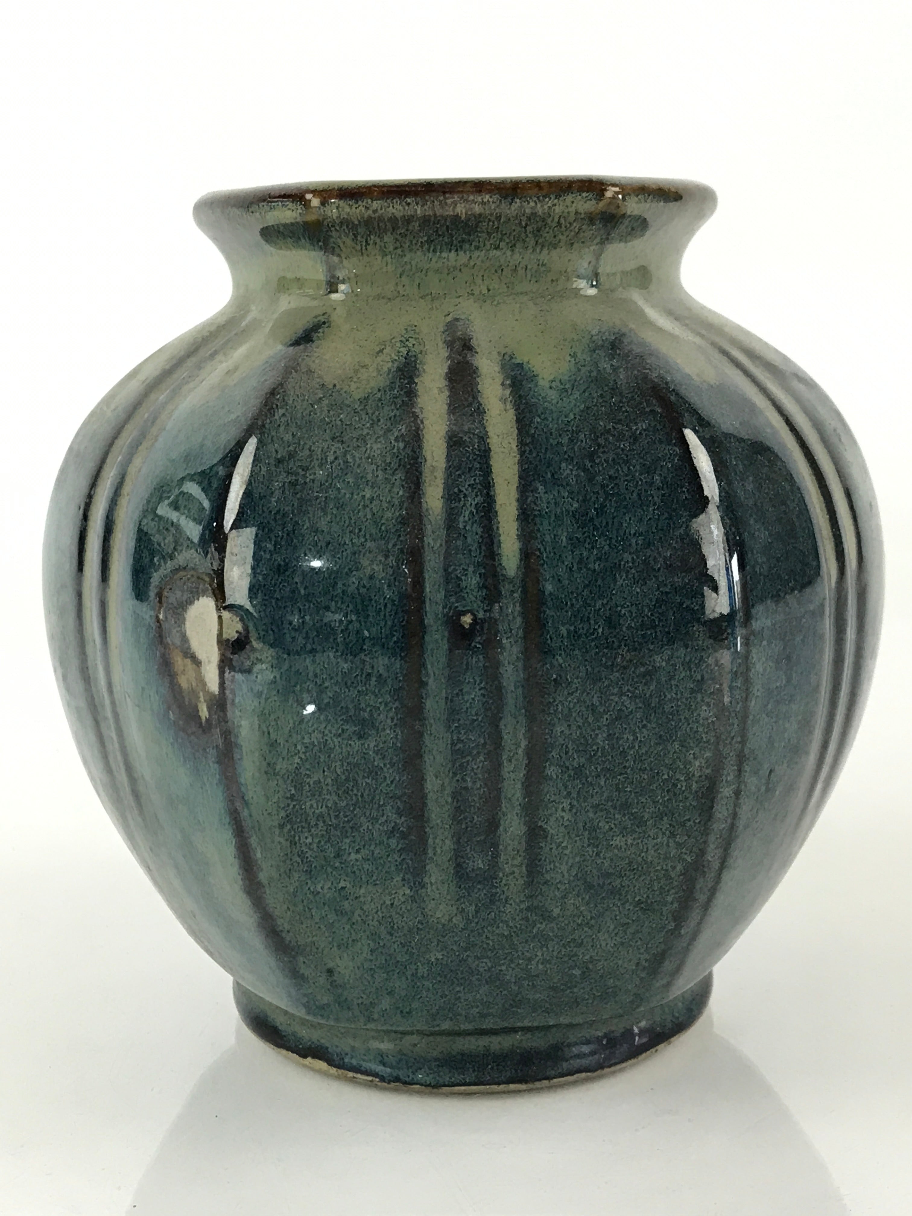 Japanese Ceramic Flower Vase Kabin Ikebana Flower Arrangement Blue Beige FK24