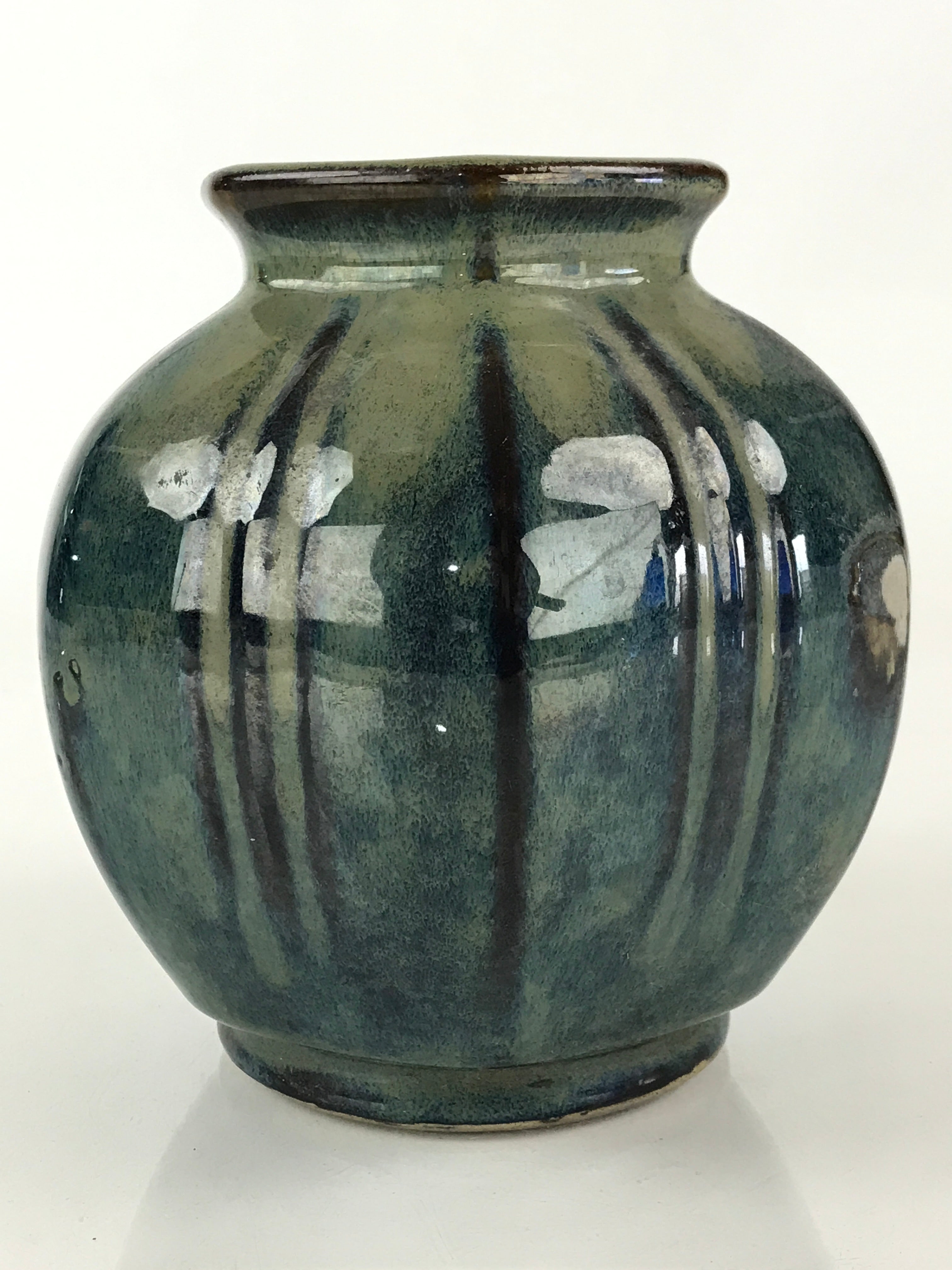 Japanese Ceramic Flower Vase Kabin Ikebana Flower Arrangement Blue Beige FK24