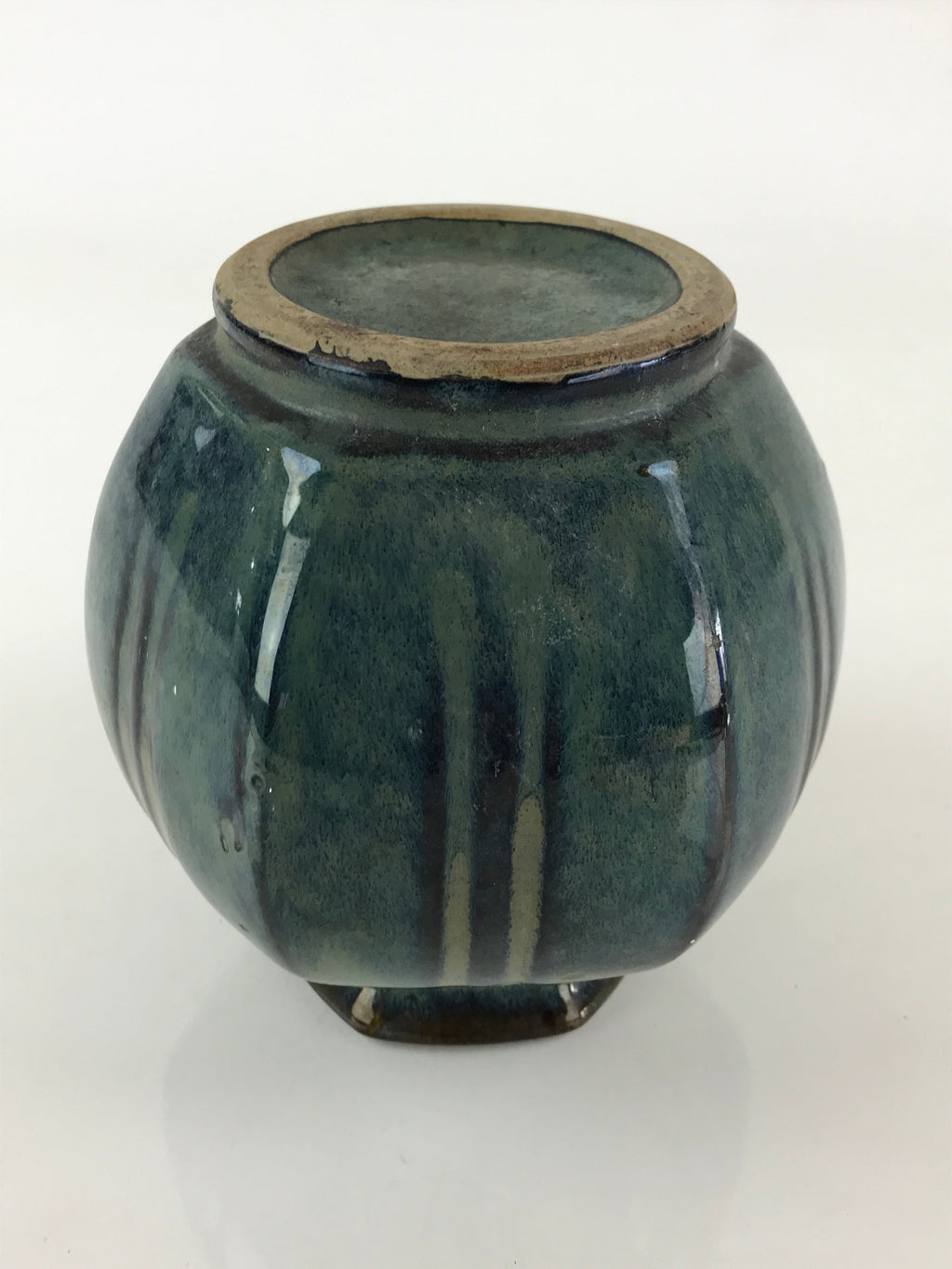 Japanese Ceramic Flower Vase Kabin Ikebana Flower Arrangement Blue Beige FK24