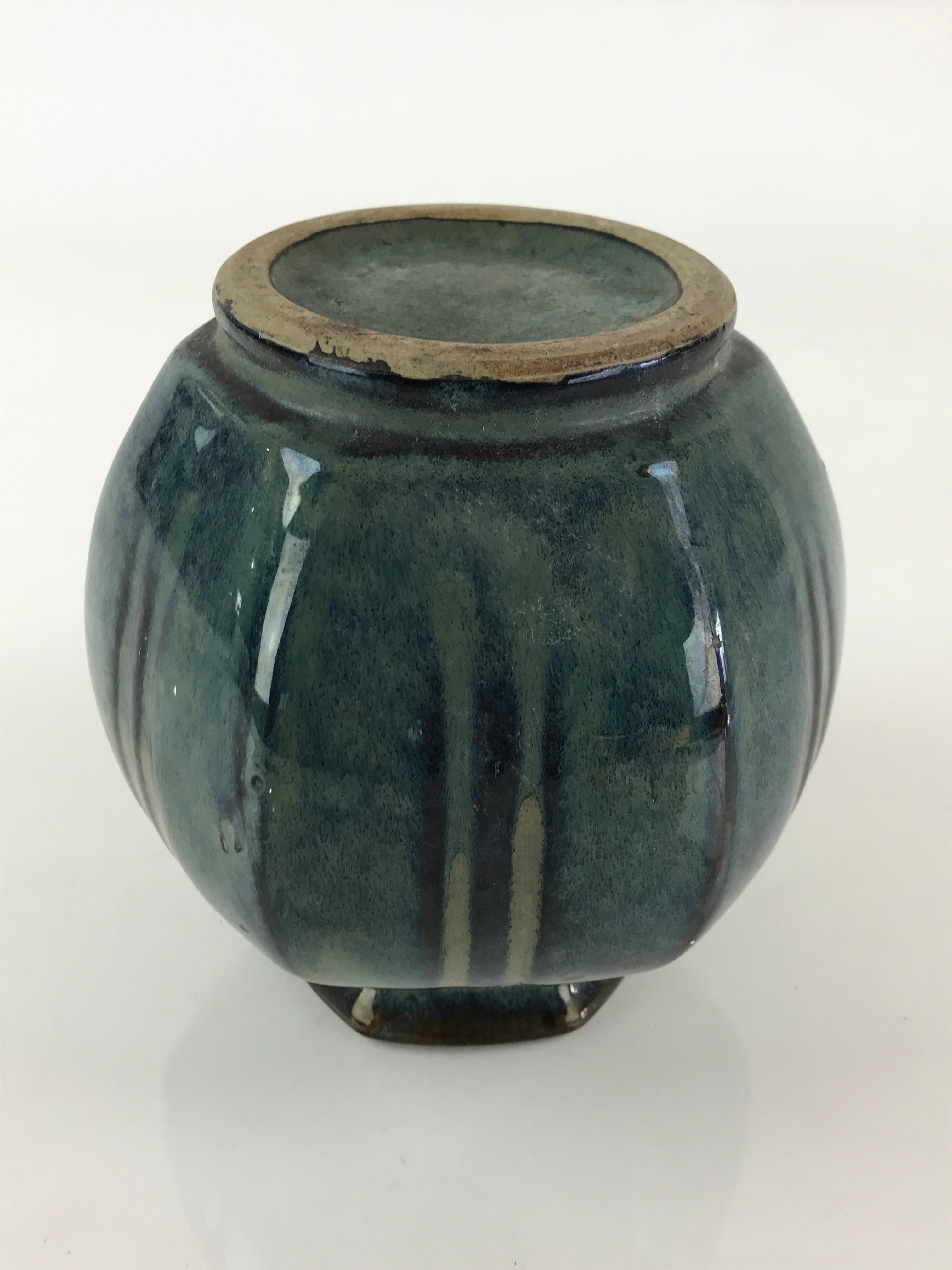 Japanese Ceramic Flower Vase Kabin Ikebana Flower Arrangement Blue Beige FK24