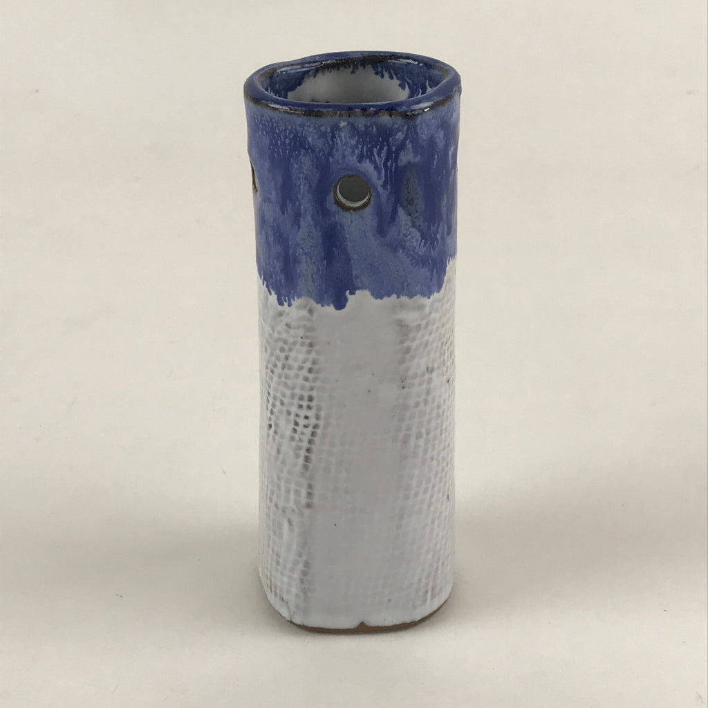 Japanese Ceramic Flower Vase Kabin Pottery Yakimono Ichirinzashi White PX698