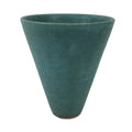 Japanese Ceramic Flower Vase Kabin Vtg Ikebana Arrangement Teal Blue Cone Y523