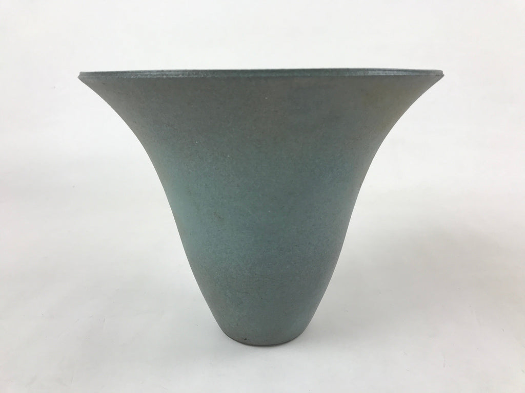 Japanese Ceramic Flower Vase Kabin Vtg Ikebana Flower Arrangement Blue FK76