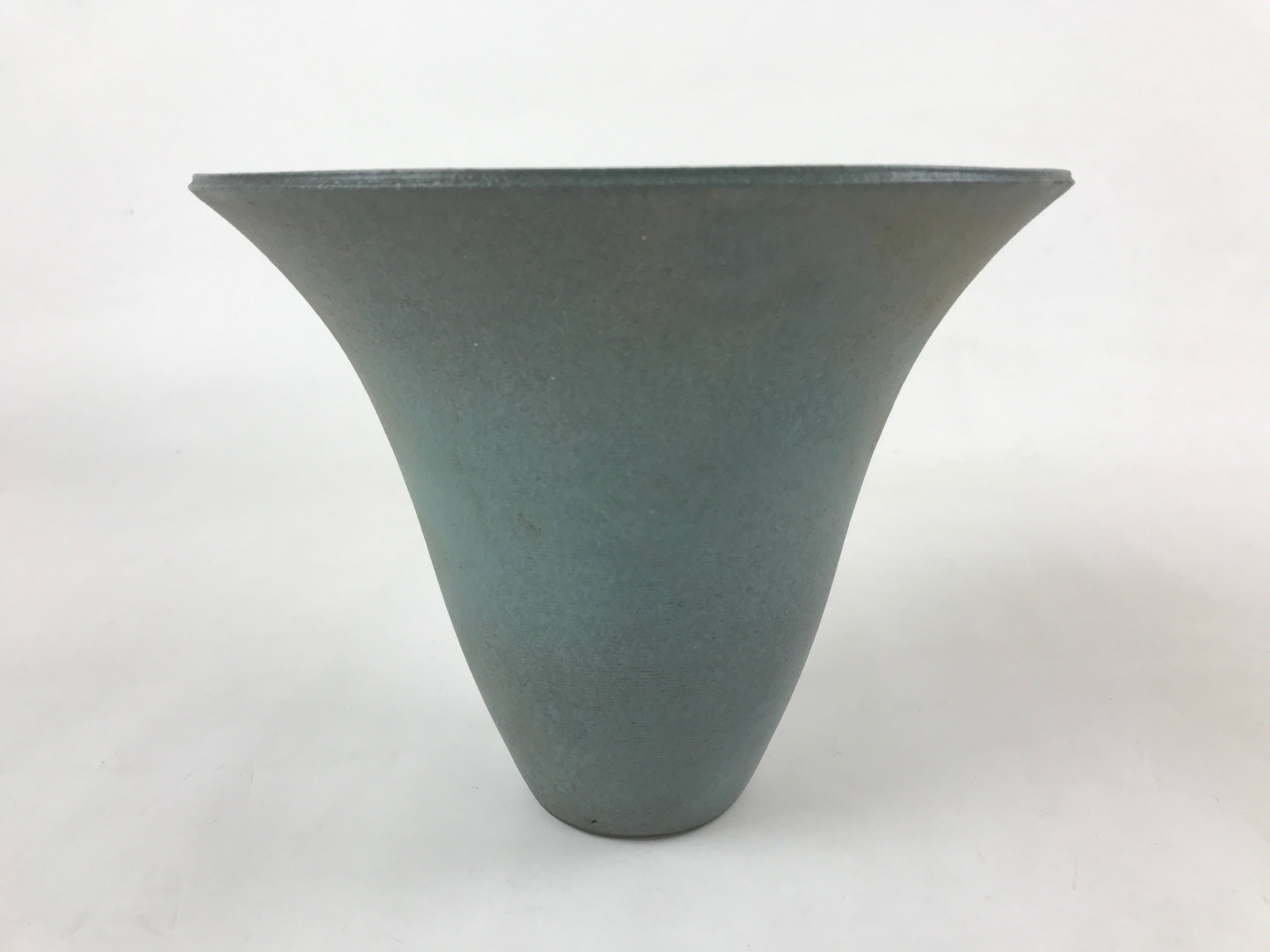 Japanese Ceramic Flower Vase Kabin Vtg Ikebana Flower Arrangement Blue FK76