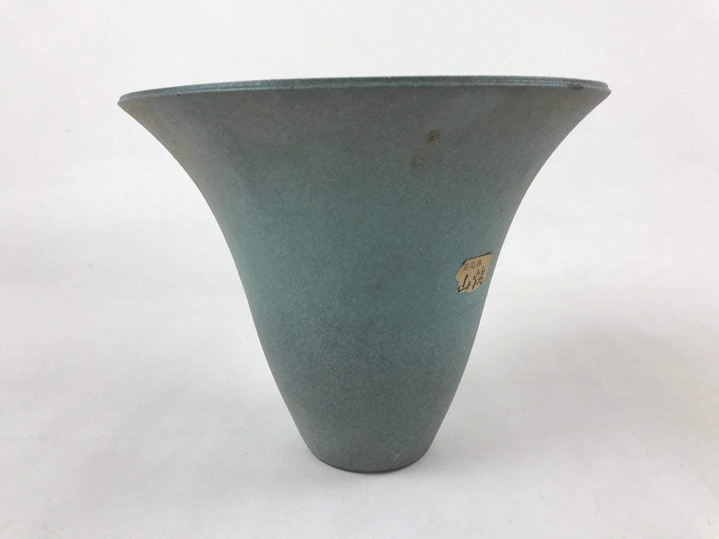 Japanese Ceramic Flower Vase Kabin Vtg Ikebana Flower Arrangement Blue FK76