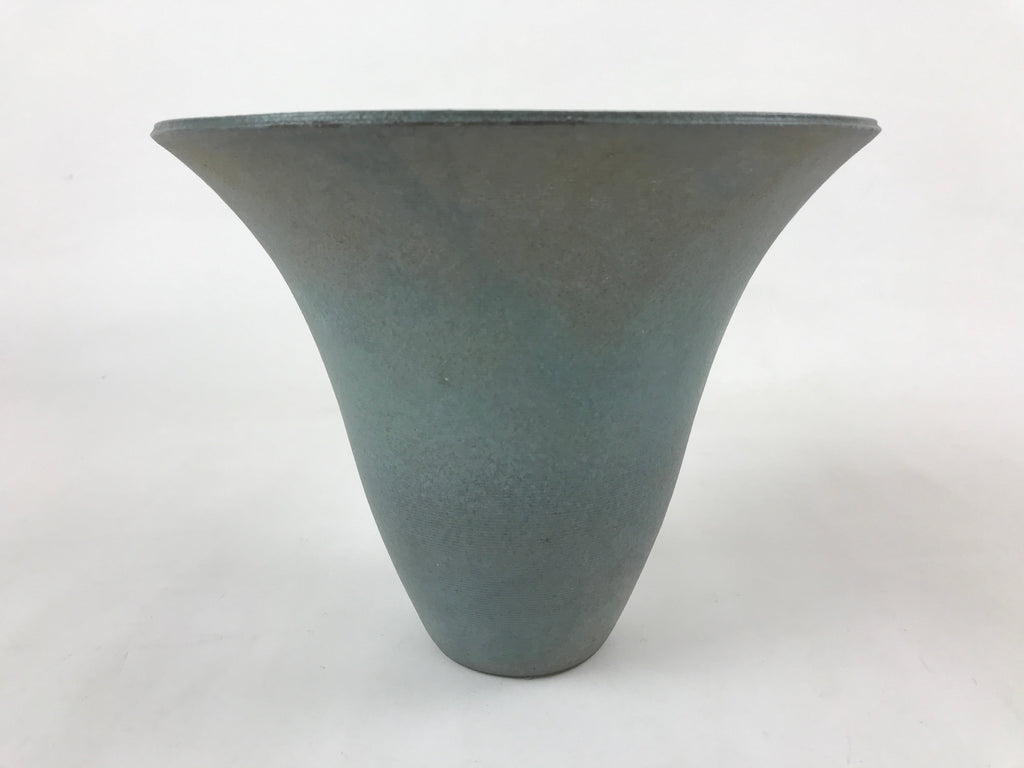 Japanese Ceramic Flower Vase Kabin Vtg Ikebana Flower Arrangement Blue FK76