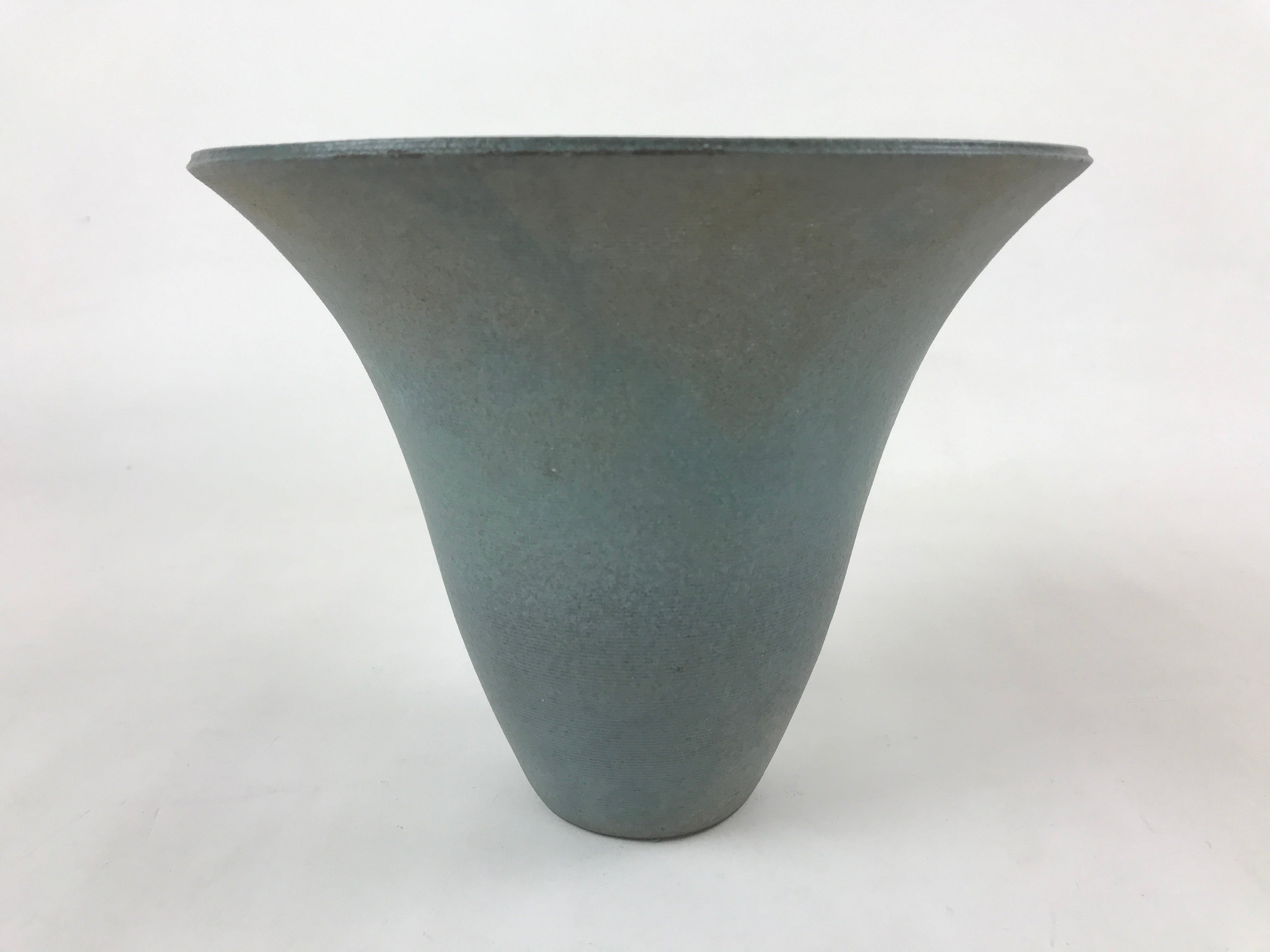 Japanese Ceramic Flower Vase Kabin Vtg Ikebana Flower Arrangement Blue FK76