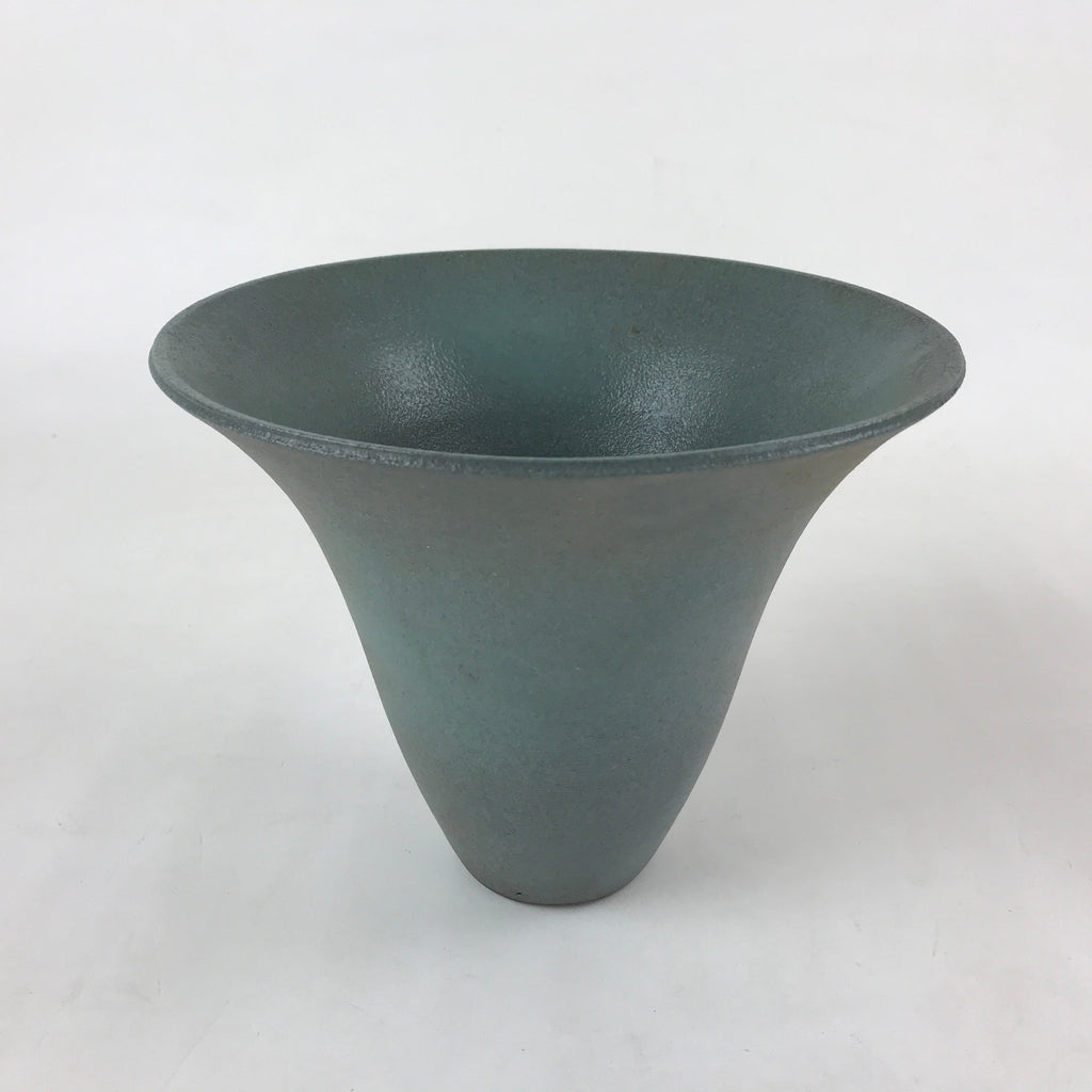 Japanese Ceramic Flower Vase Kabin Vtg Ikebana Flower Arrangement Blue FK76