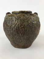 Japanese Ceramic Flower Vase Kabin Vtg Ikebana Flower Arrangement Brown FK77