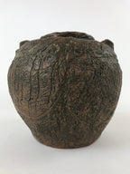 Japanese Ceramic Flower Vase Kabin Vtg Ikebana Flower Arrangement Brown FK77