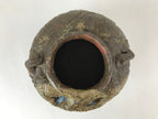 Japanese Ceramic Flower Vase Kabin Vtg Ikebana Flower Arrangement Brown FK77