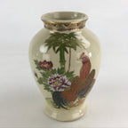 Japanese Ceramic Flower Vase Satsuma ware Vtg Kabin Ikebana Arrangement FK44