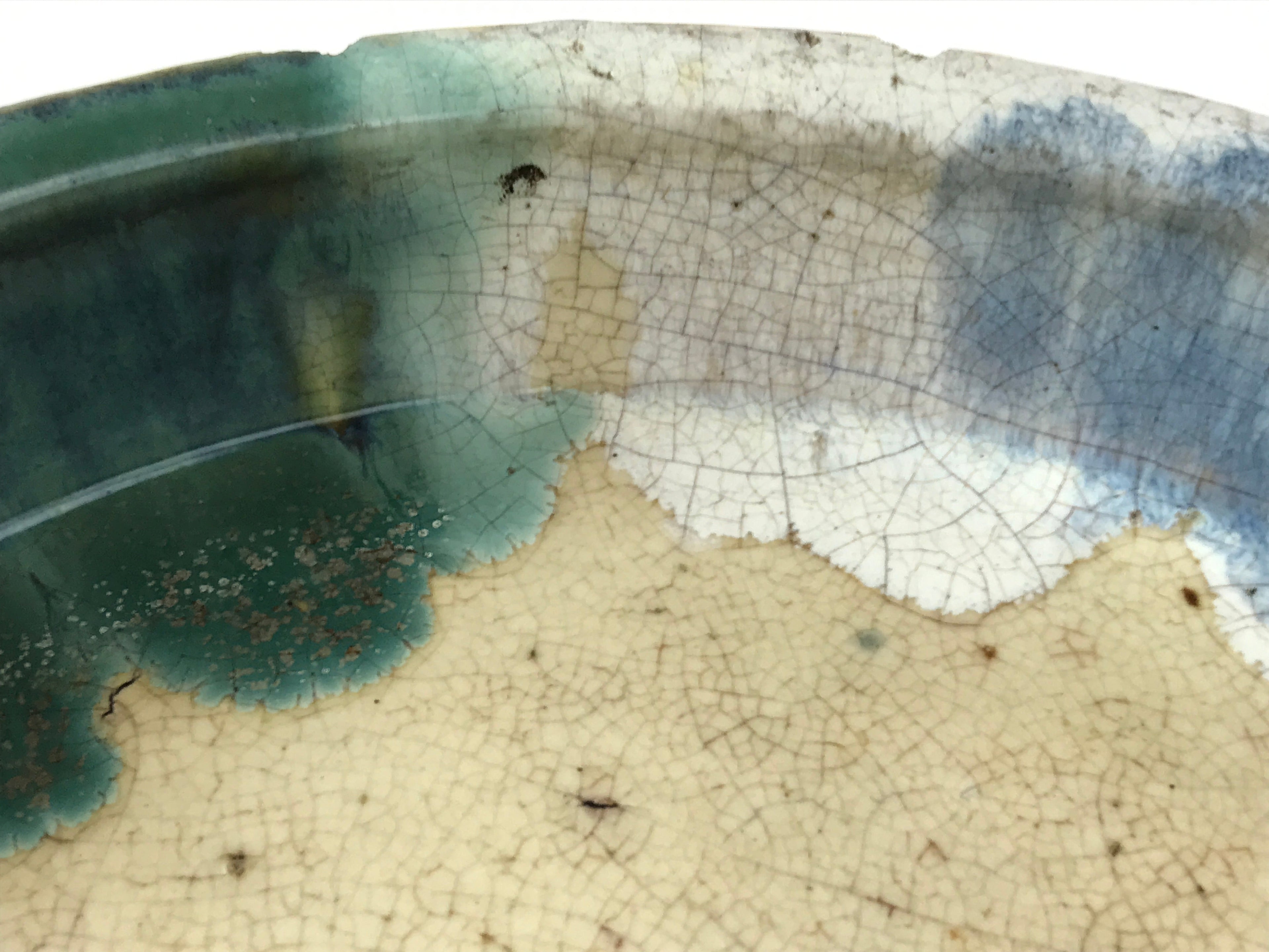 Japanese Ceramic Flower Vase Suiban Vtg Pottery Ikebana Arrangement Kado PY402
