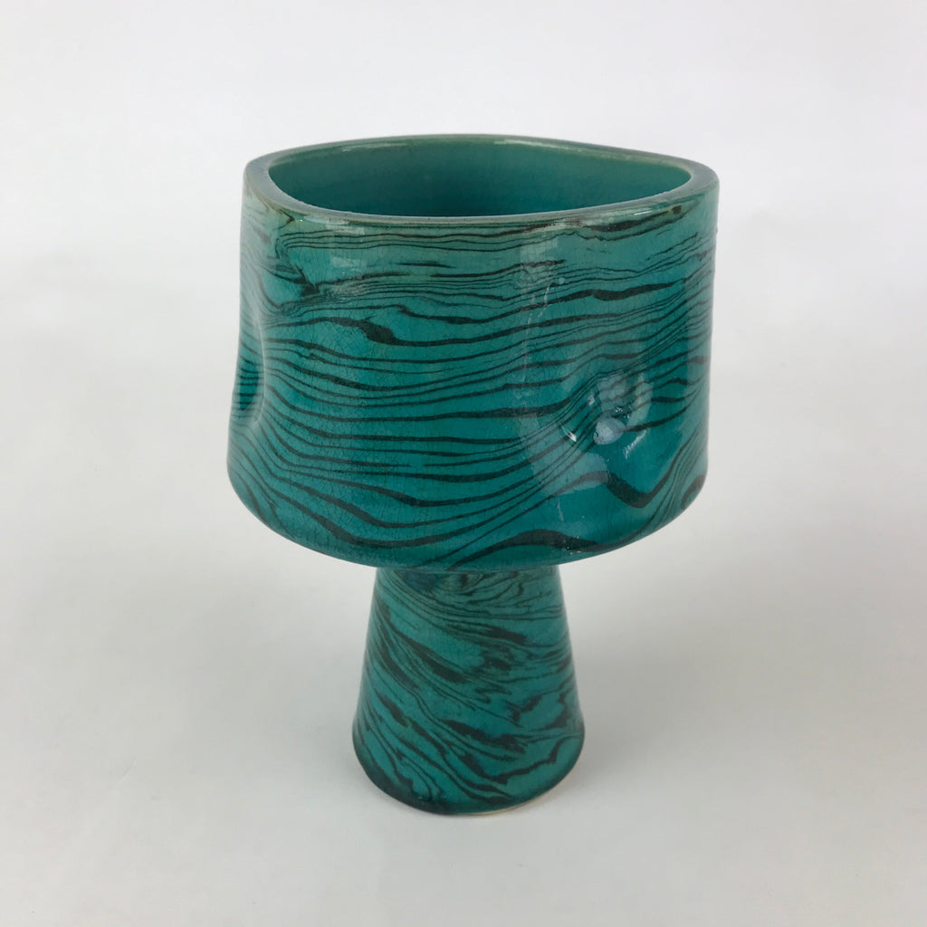 Japanese Ceramic Flower Vase Suiban Vtg Pottery Ikebana Arrangement Kado PY405