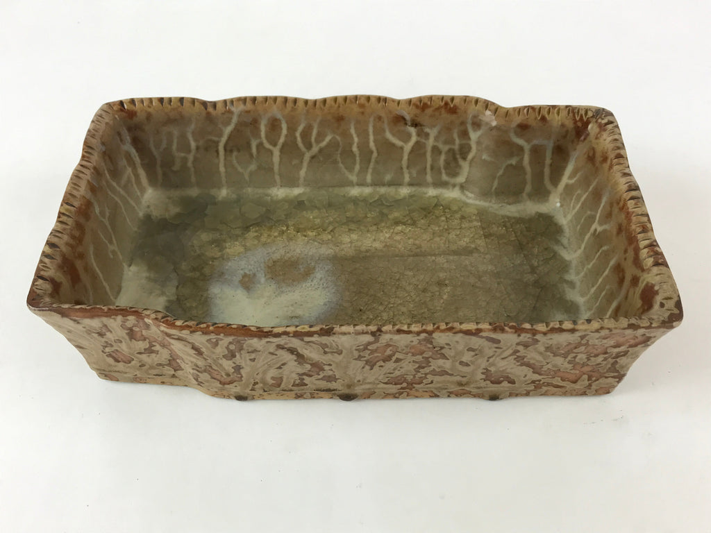 Japanese Ceramic Flower Vase Suiban Vtg Pottery Ikebana Arrangement Kado PY408