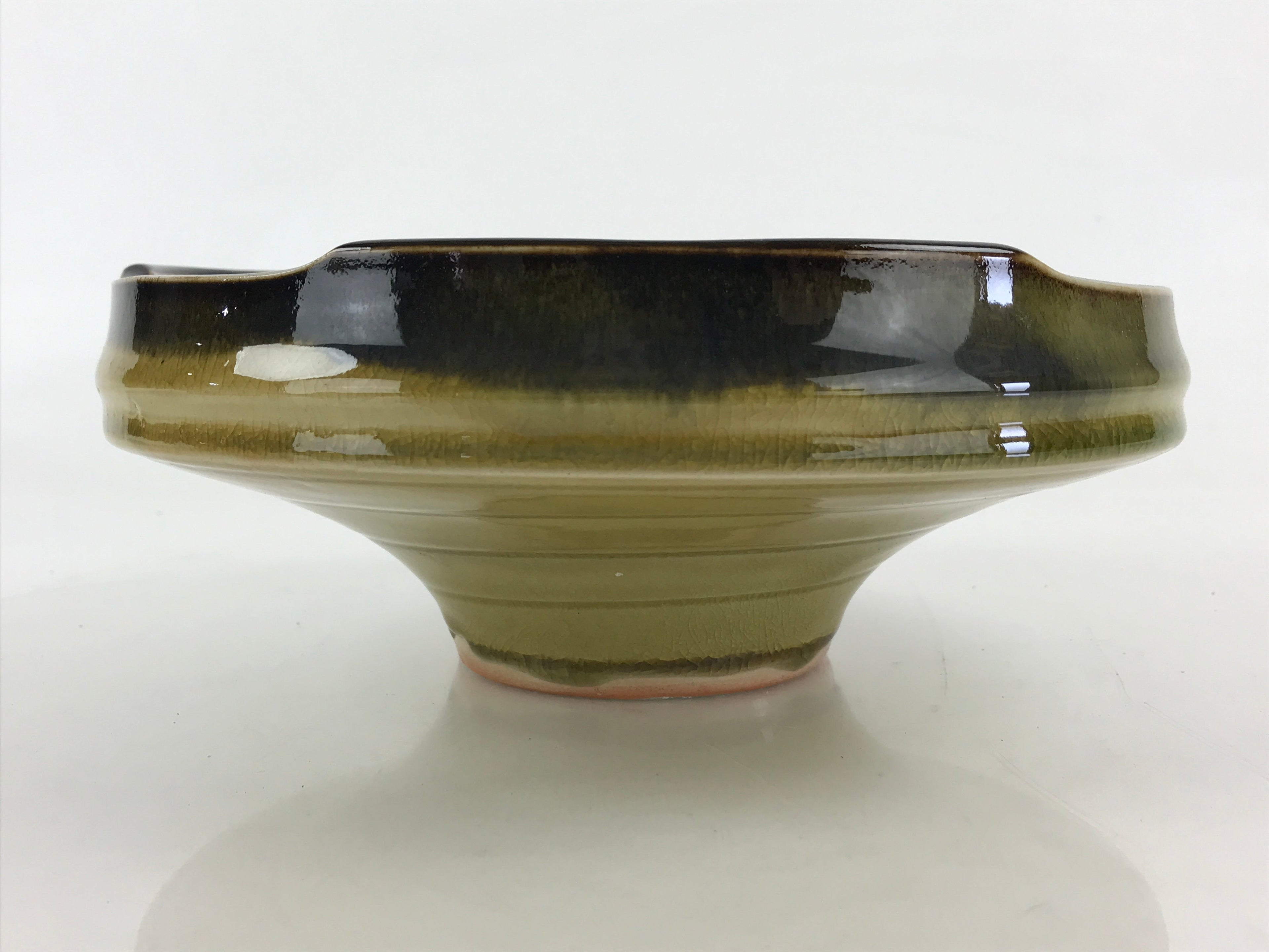 Japanese Ceramic Flower Vase Suiban Vtg Pottery Ikebana Arrangement Kado PY452