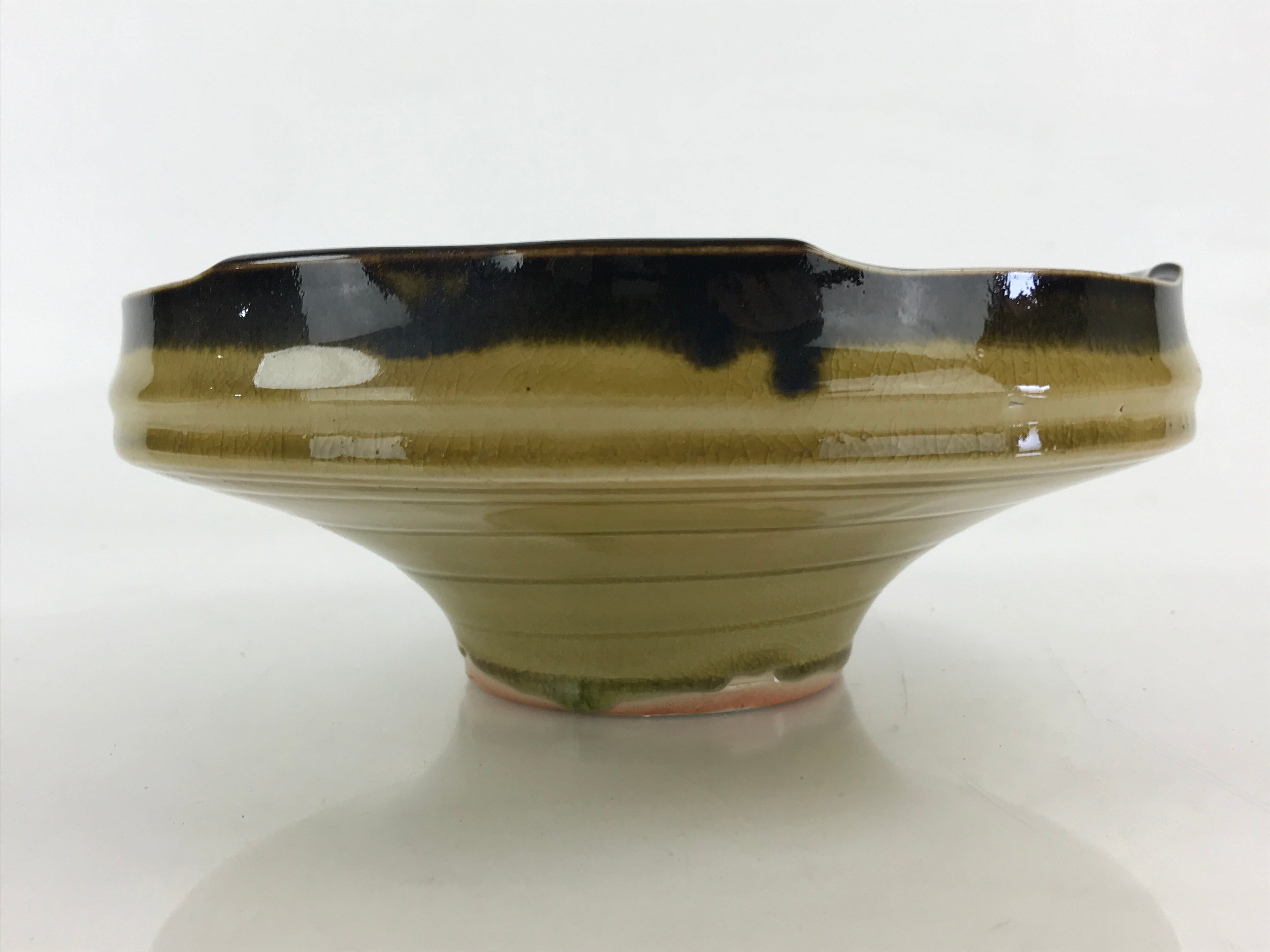 Japanese Ceramic Flower Vase Suiban Vtg Pottery Ikebana Arrangement Kado PY452