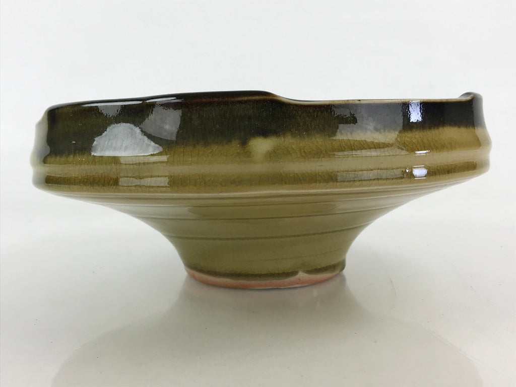 Japanese Ceramic Flower Vase Suiban Vtg Pottery Ikebana Arrangement Kado PY452