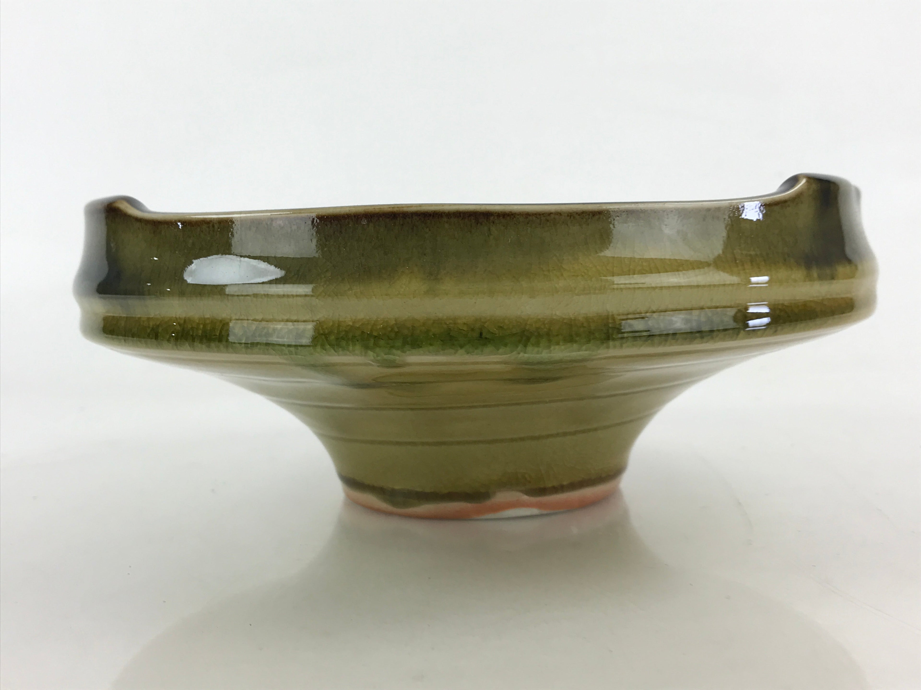 Japanese Ceramic Flower Vase Suiban Vtg Pottery Ikebana Arrangement Kado PY452