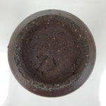 Japanese Ceramic Flower Vase Vtg Crane Neck Brown Ash Glaze Pottery w/Box PX776