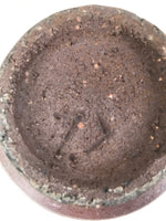 Japanese Ceramic Flower Vase Vtg Crane Neck Brown Ash Glaze Pottery w/Box PX776