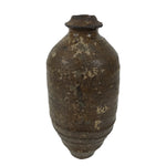 Japanese Ceramic Flower Vase Vtg Ikebana Kabin Amphora Sake Bottle Brown FK193